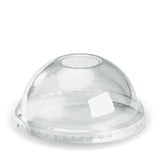 PLA Dome Lid - Round Hole - Clear - Fits 300-700ml (96mm) - 1000/ctn - clear - BioPak commercial catering consumable