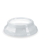 PLA Raised Flat Lid - Clear - Fits 300-700ml (96mm) - 1000/ctn - clear - BioPak commercial catering consumable