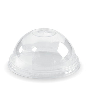 PLA Dome Lid - X-Slot - Clear - Fits 300-700ml (96mm) - 1000/ctn - clear - BioPak commercial catering consumable