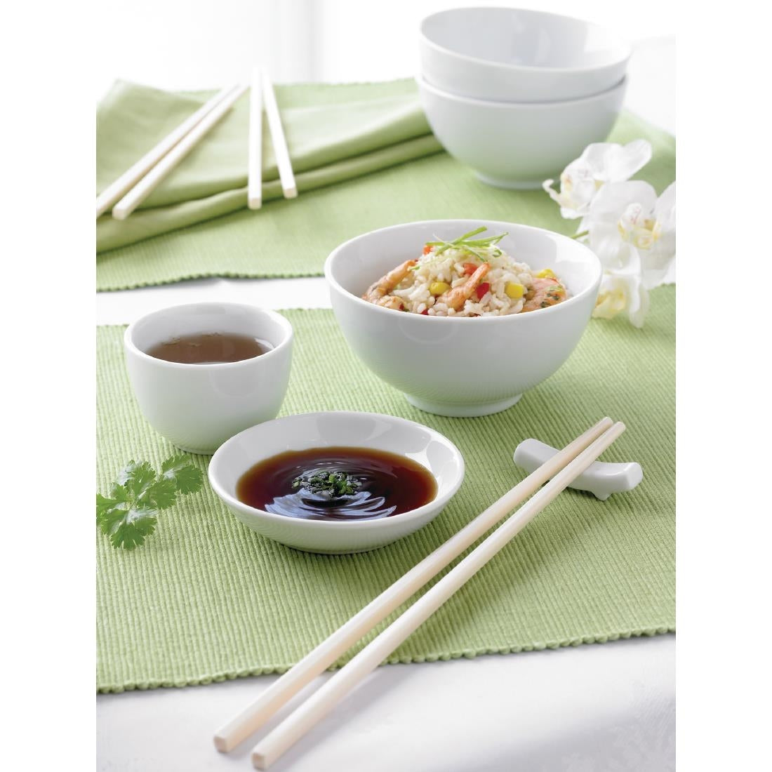 C253 Olympia Whiteware Rice Bowls 130mm 390ml (Pack of 12)