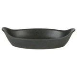 Pack Size 12 - Rustico Stoneware Rustico Carbon Oval Eared Dish 25cm - C31202 - JD Catering Equipments Ltd