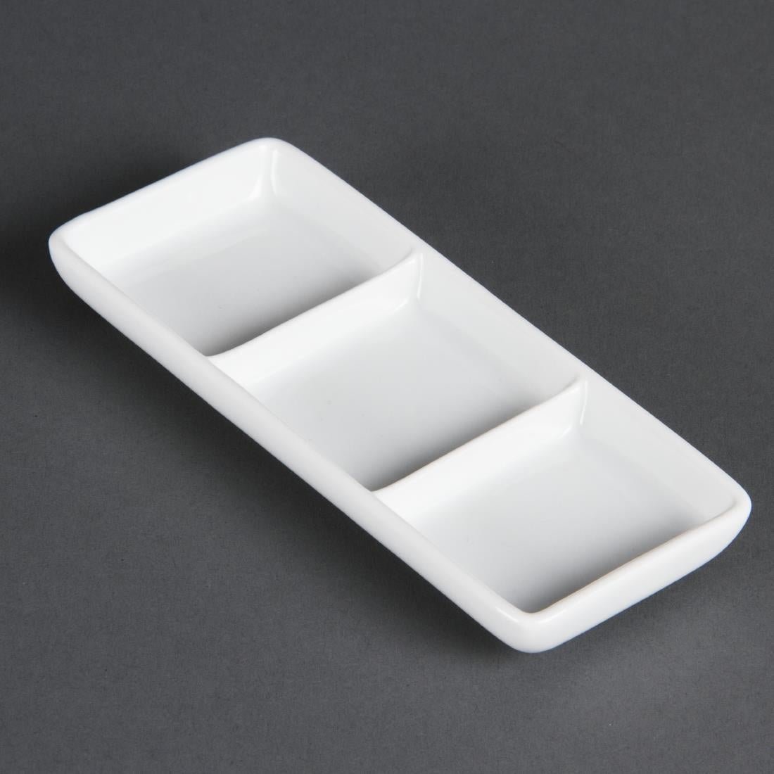 C336 Olympia Whiteware 3 Section Dishes (Pack of 12)