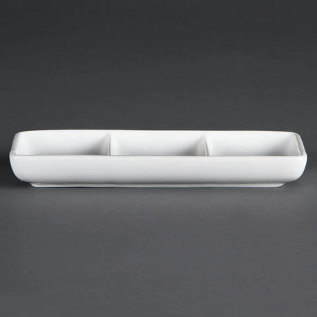 C336 Olympia Whiteware 3 Section Dishes (Pack of 12) - JD Catering Equipment Solutions Ltd