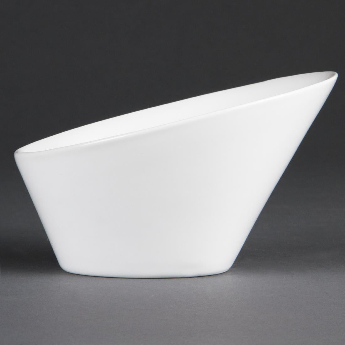 CB080 Olympia Whiteware Oval Sloping Bowls  180(W)x200(L)mm (Pack of 3)
