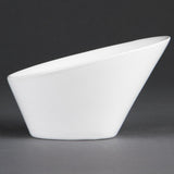 CB080 Olympia Whiteware Oval Sloping Bowls  180(W)x200(L)mm (Pack of 3)