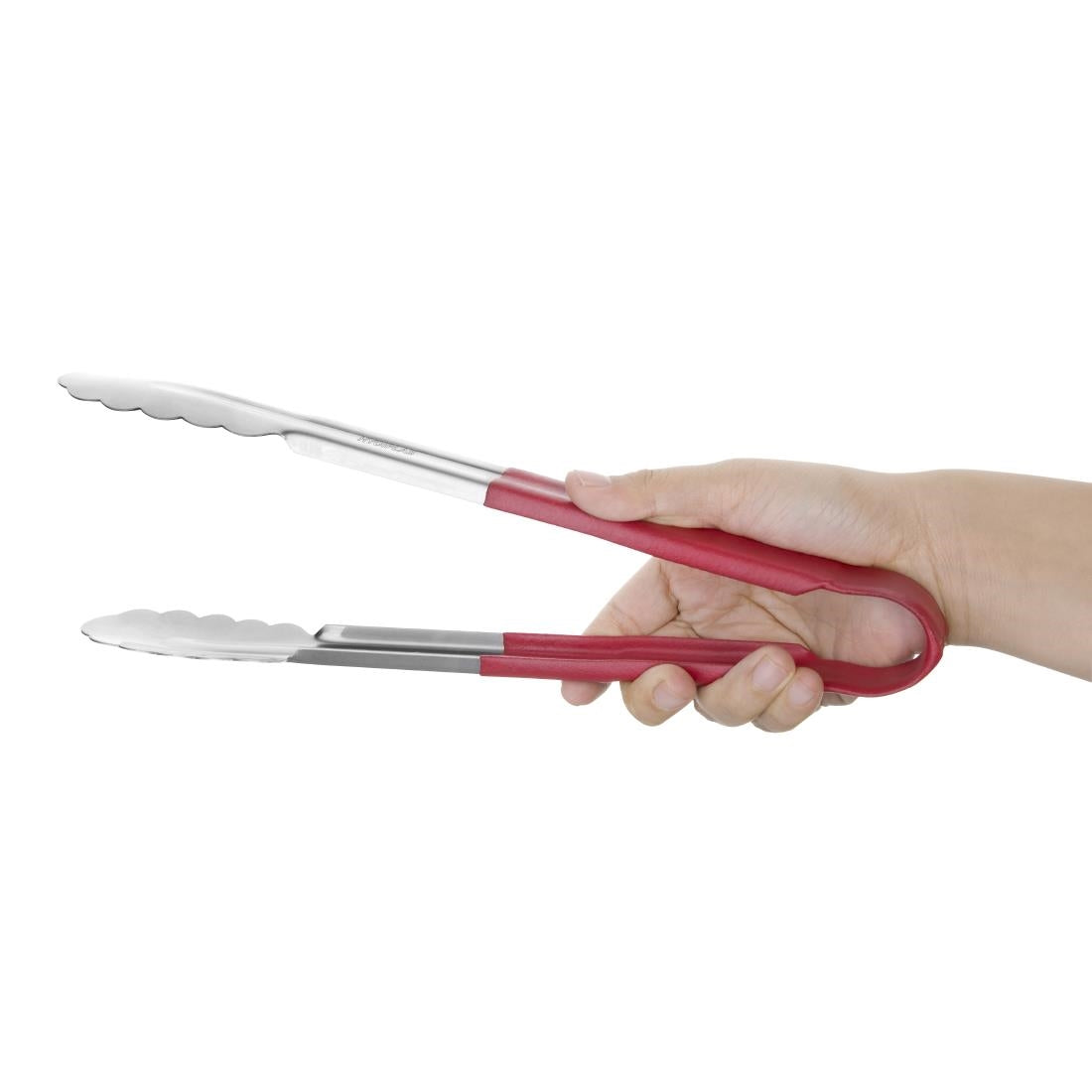 Vogue Colour Coded Red Serving Tongs 11"