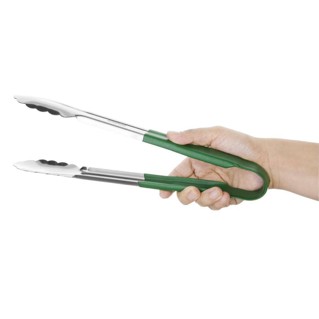 CB155 Vogue Colour Coded Green Serving Tongs 11"