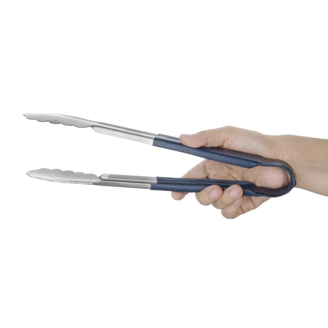 CB156 Vogue Colour Coded Blue Serving Tongs 11"