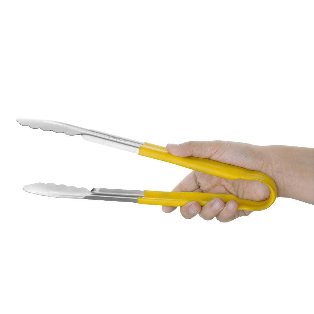 CB157 Vogue Colour Coded Yellow Serving Tongs 11"