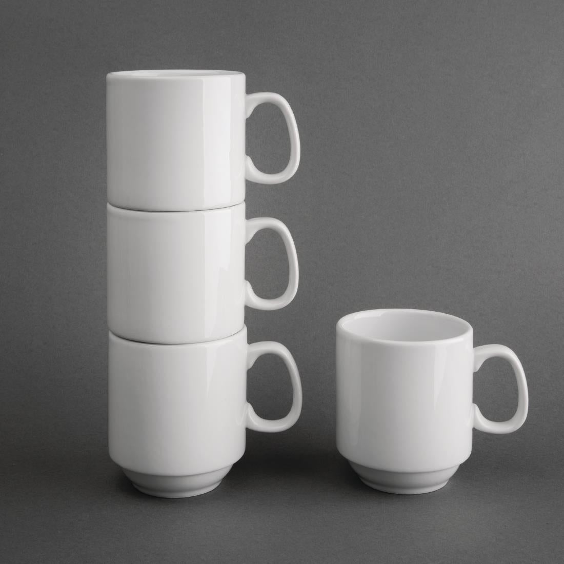 CB461 Olympia Whiteware Stacking Mugs 284ml 10oz (Pack of 12)