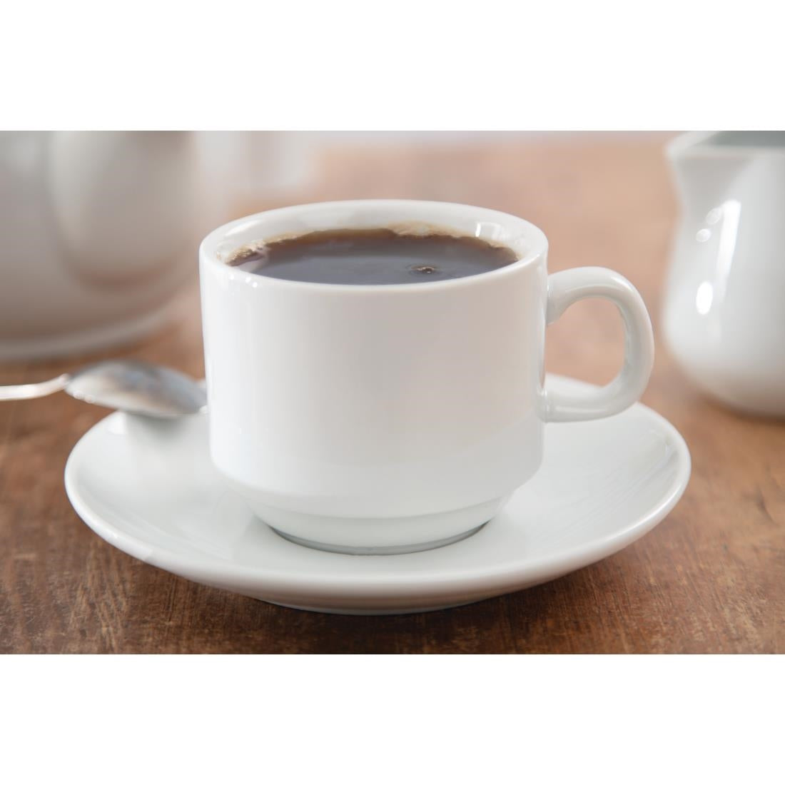 CB468 Olympia Whiteware Stacking Saucers (Pack of 12)