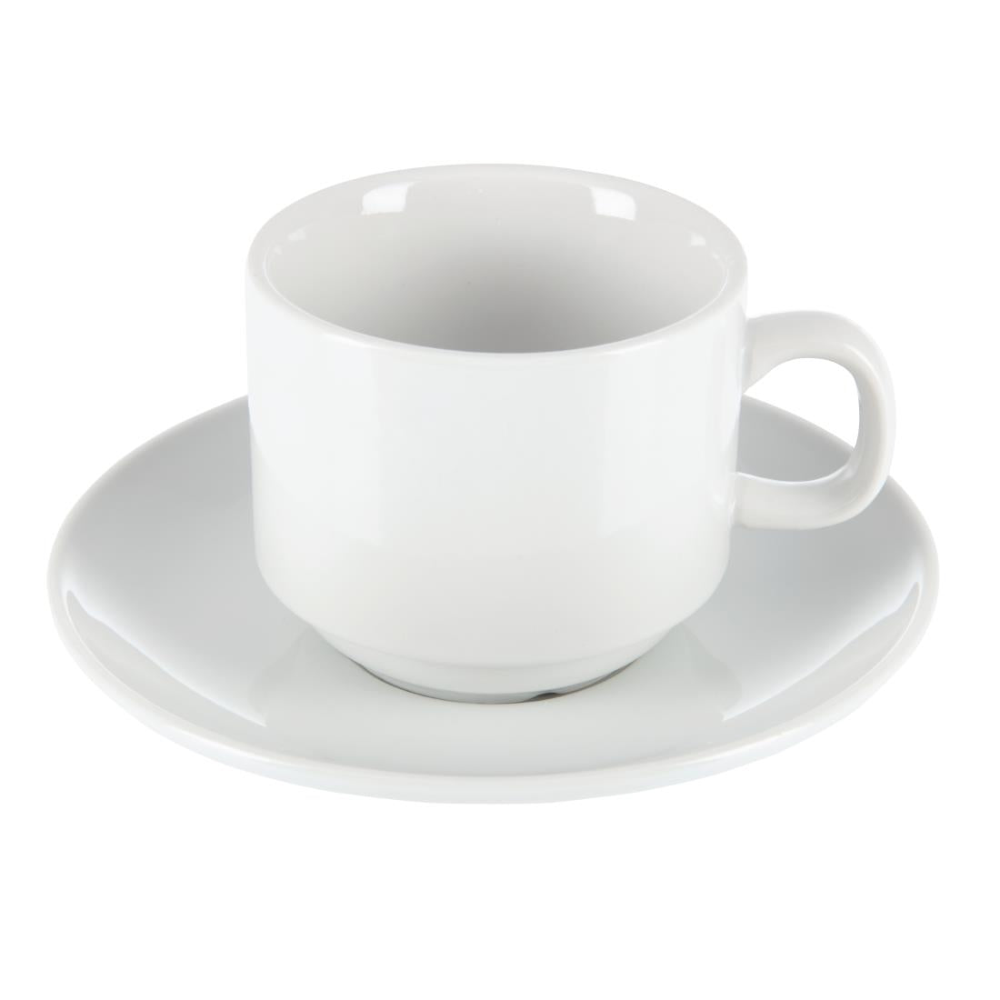CB467 Olympia Whiteware Stacking Tea Cups 7oz 200ml (Pack of 12)