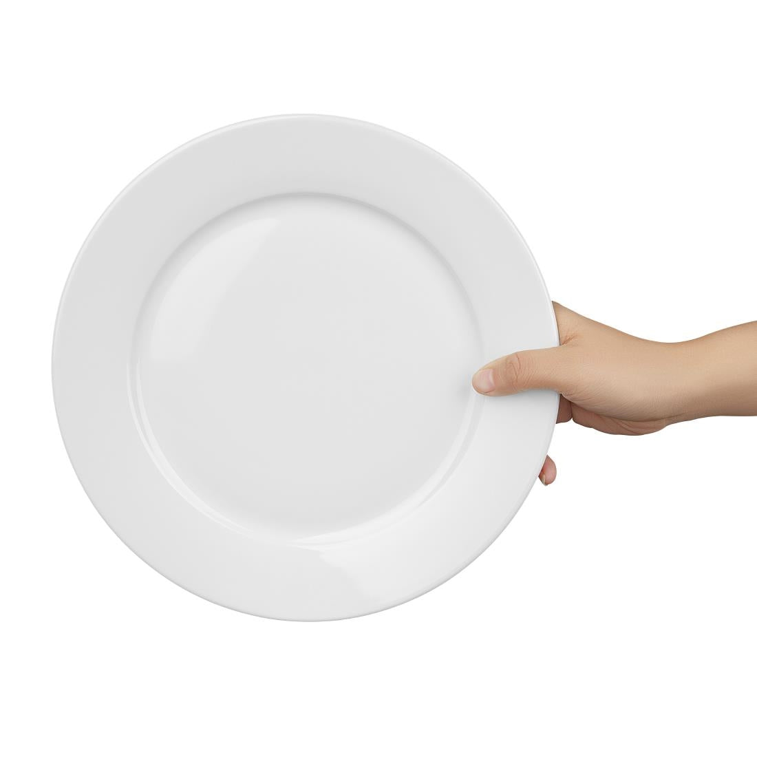 CB481 Olympia Whiteware Wide Rimmed Plates 250mm (Pack of 12)
