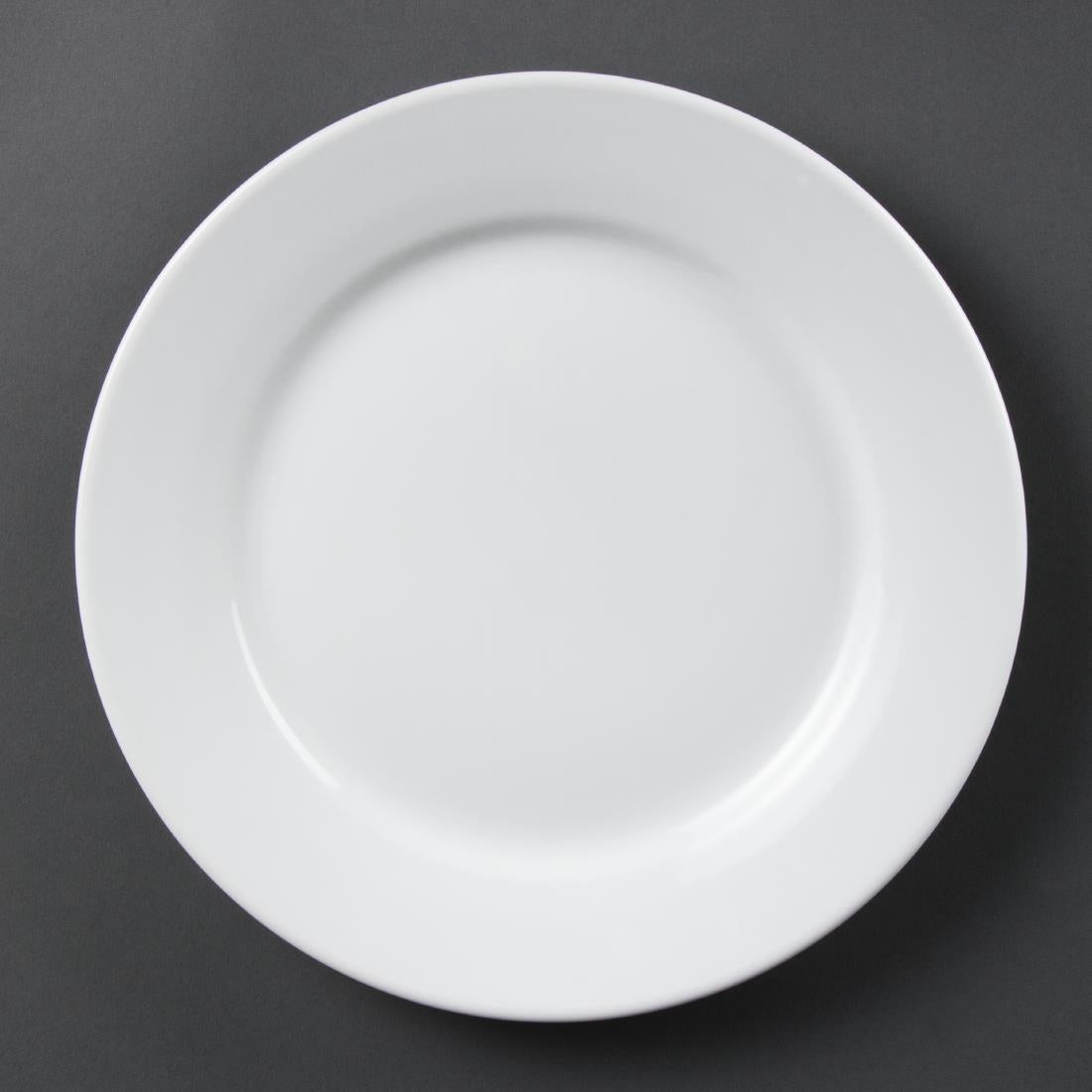 CB481 Olympia Whiteware Wide Rimmed Plates 250mm (Pack of 12)