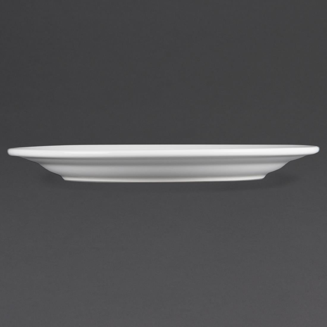 CB481 Olympia Whiteware Wide Rimmed Plates 250mm (Pack of 12)