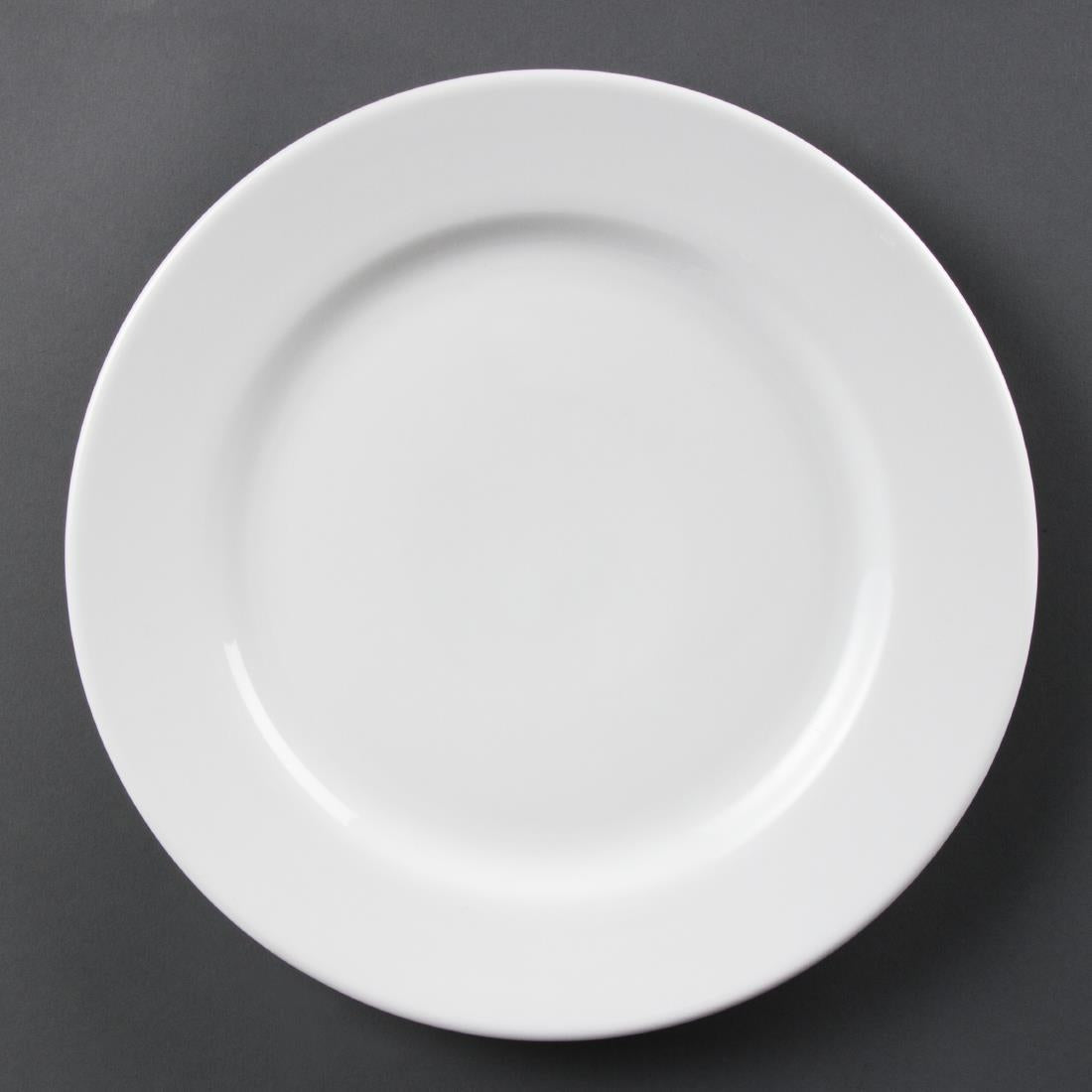CB483 Olympia Whiteware Wide Rimmed Plates 310mm (Pack of 6)