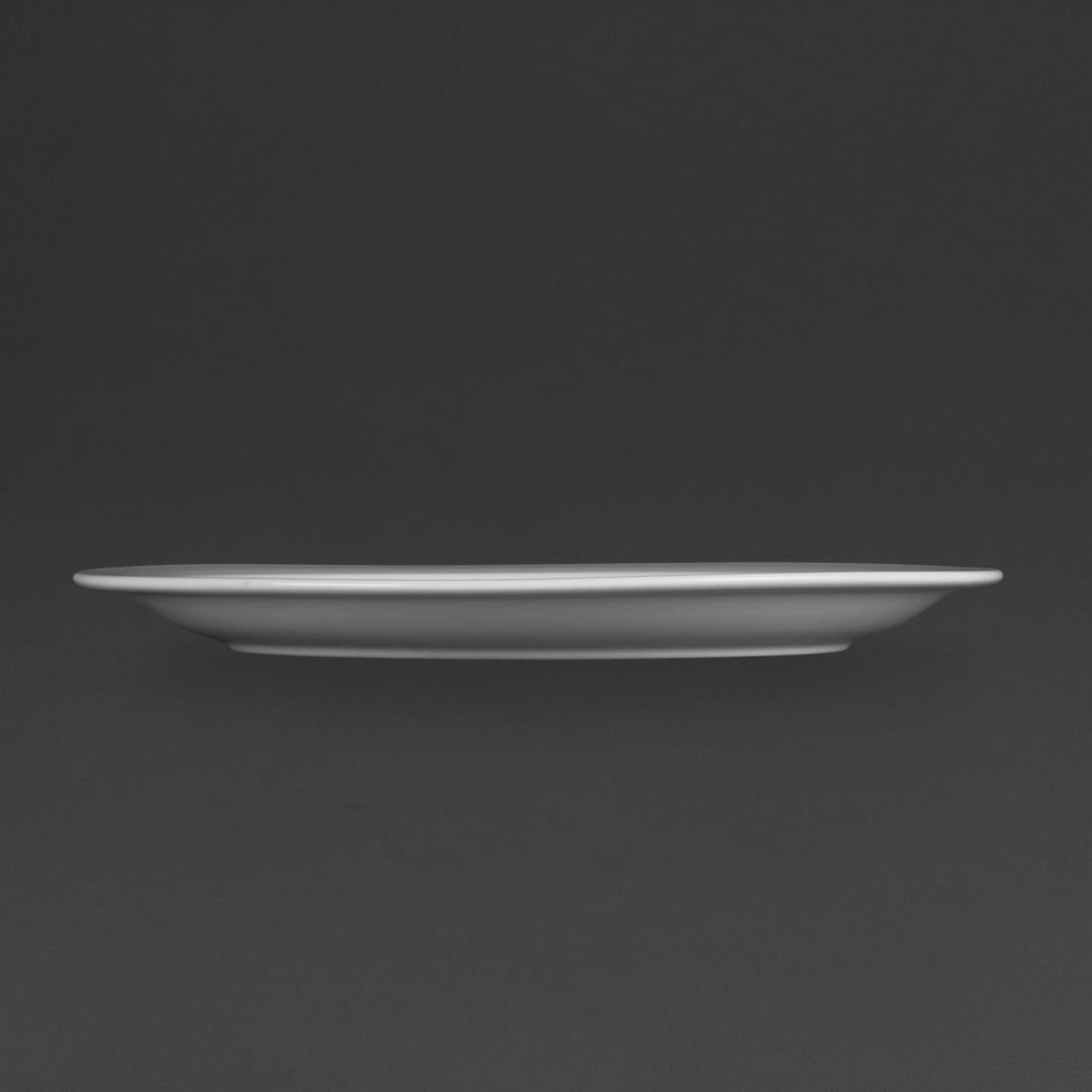 CB491 Olympia Whiteware Narrow Rimmed Plates 280mm (Pack of 6)