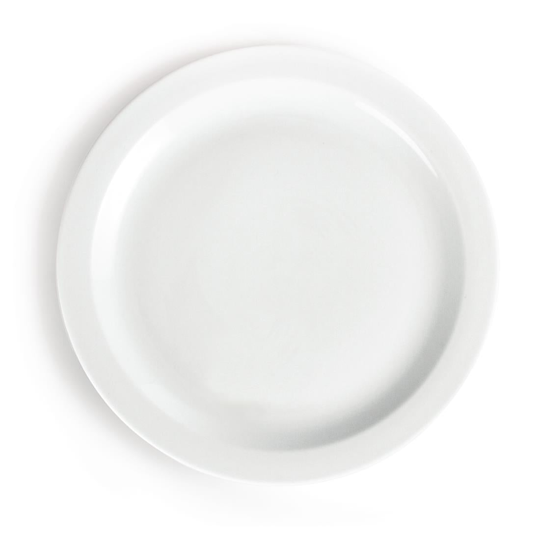 CB491 Olympia Whiteware Narrow Rimmed Plates 280mm (Pack of 6)