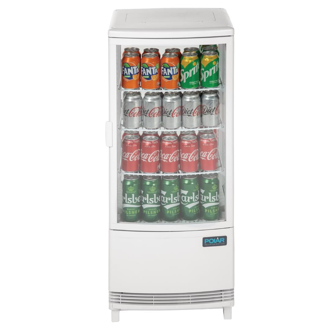 CX576 Polar C-Series Energy Efficient Curved Door Display Fridge White 86Ltr