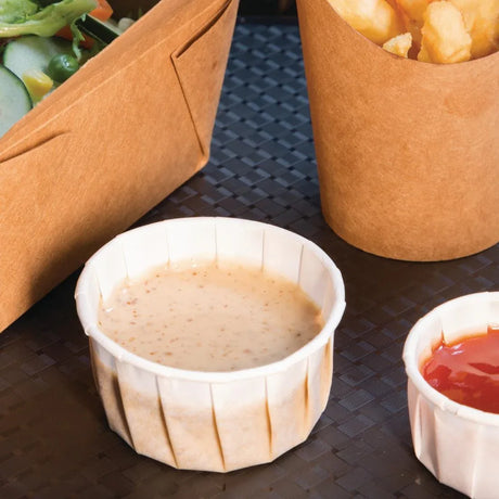 CX082 Recyclable Paper Sauce Pots Large 4oz (Pack of 250) - JD Catering Equipment Solutions Ltd