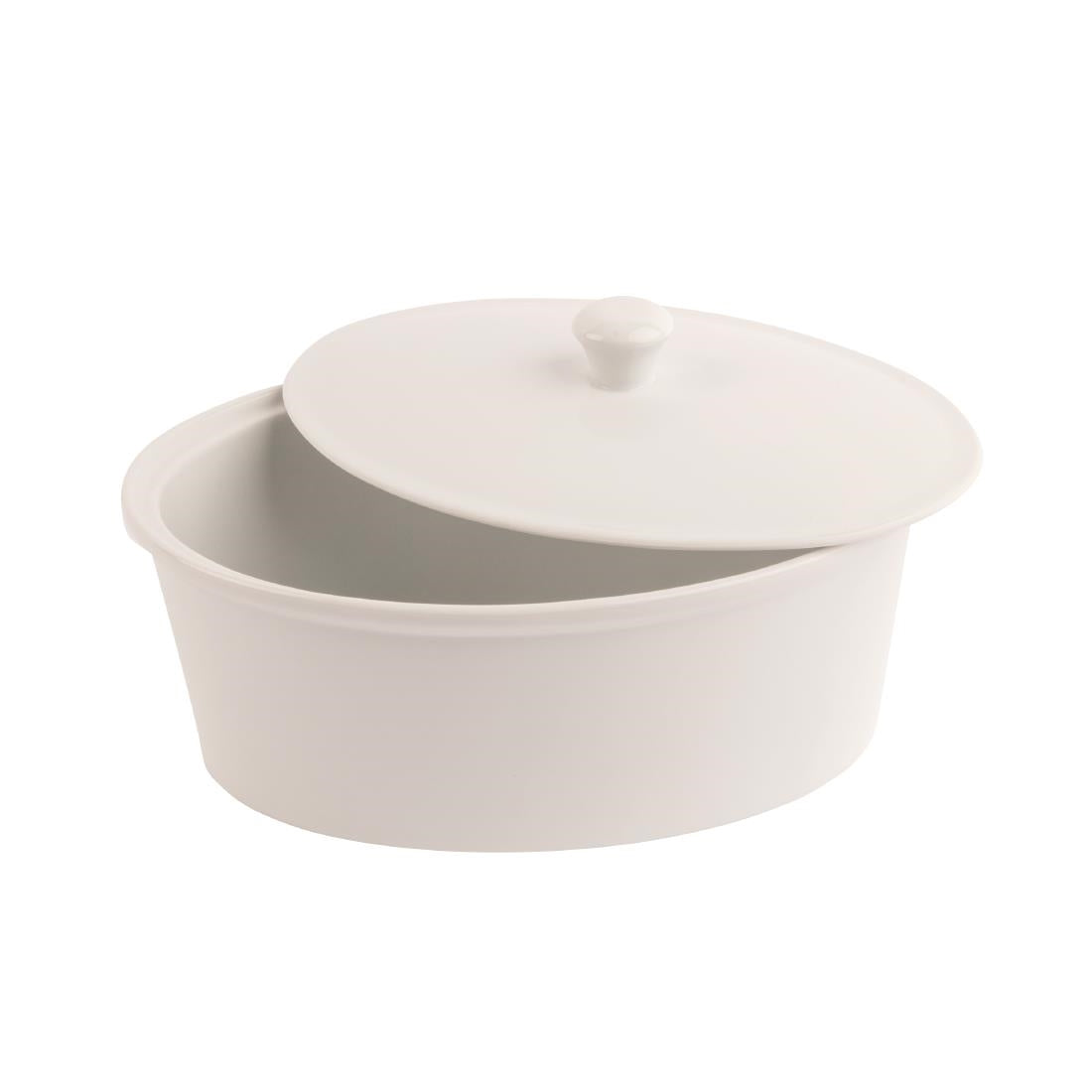 CB712 Olympia Whiteware Oval Casserole Dish 2.2Ltr