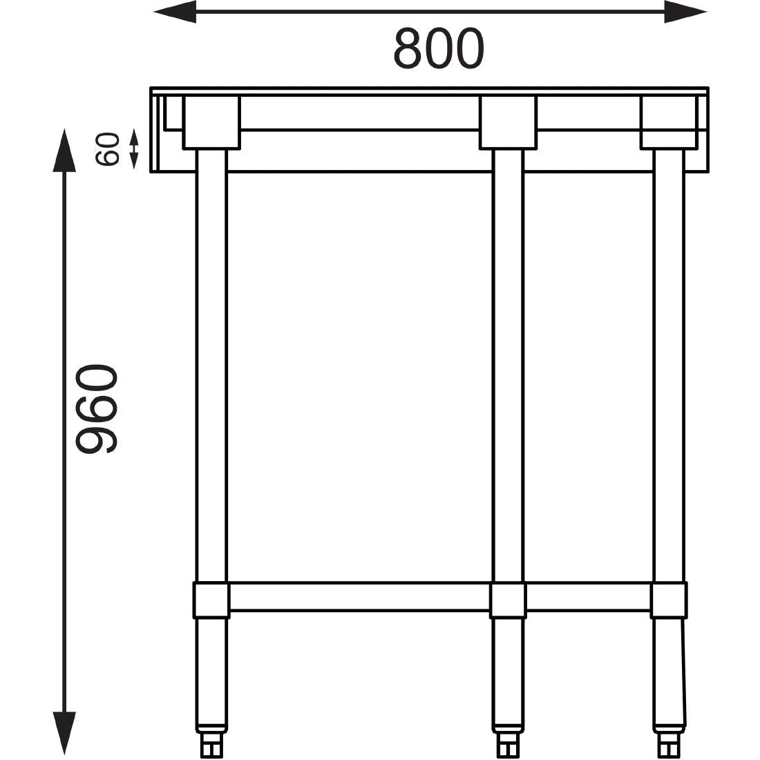 CB907 Vogue Stainless Steel Corner Table 600mm