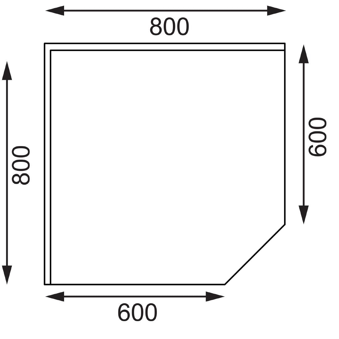 CB907 Vogue Stainless Steel Corner Table 600mm