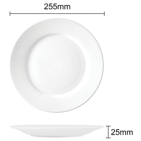 Olympia Athena Wide Rimmed Plates 254mm (4 Pack)