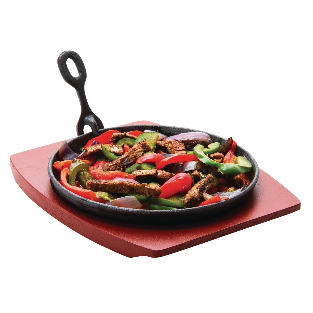 CC311 Olympia Cast Iron Round Sizzler with Wooden Stand