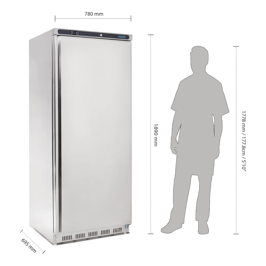 CD084 Polar C-Series Upright Fridge 600Ltr CD084