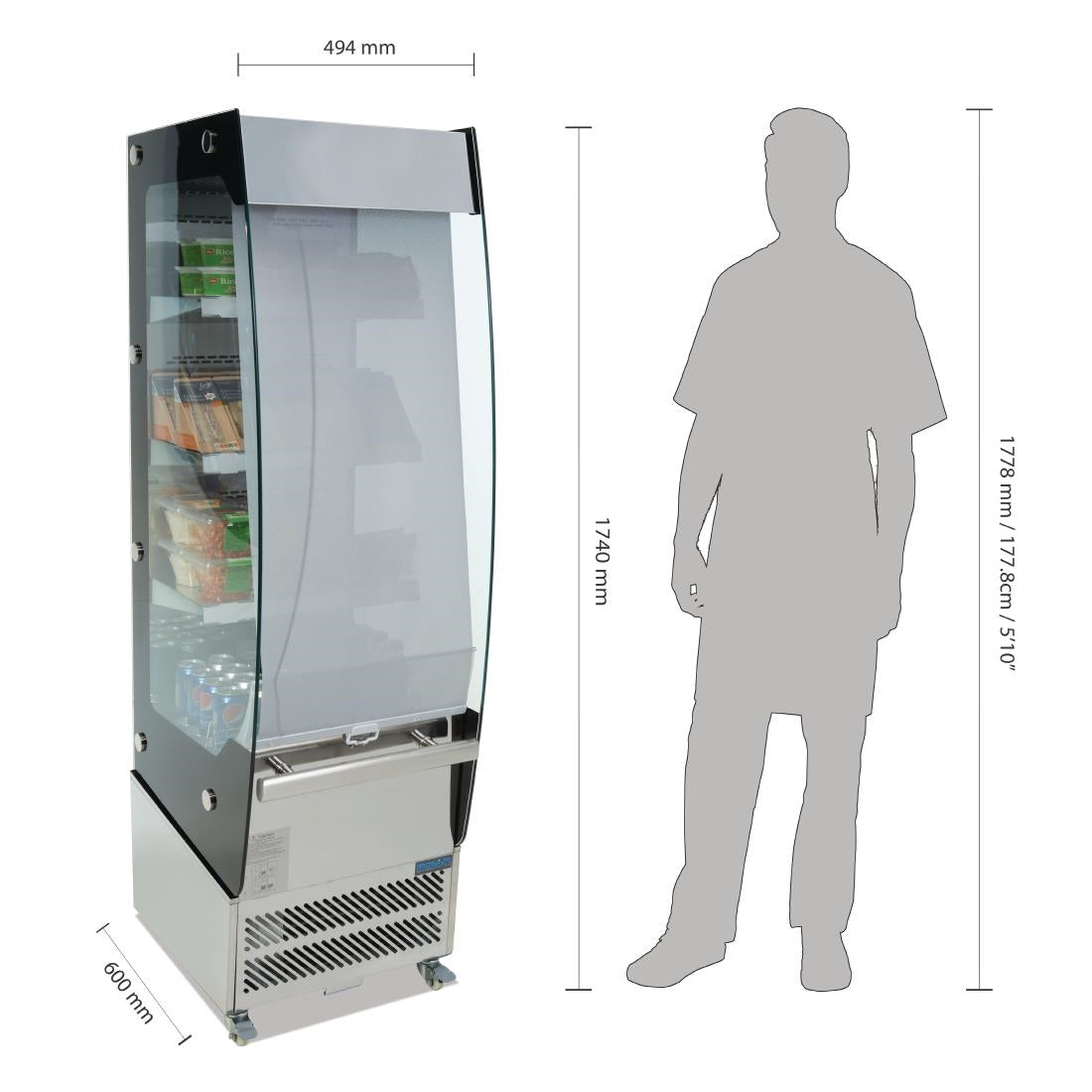 CD239 Polar G-Series Multideck Display Fridge 494mm CD239