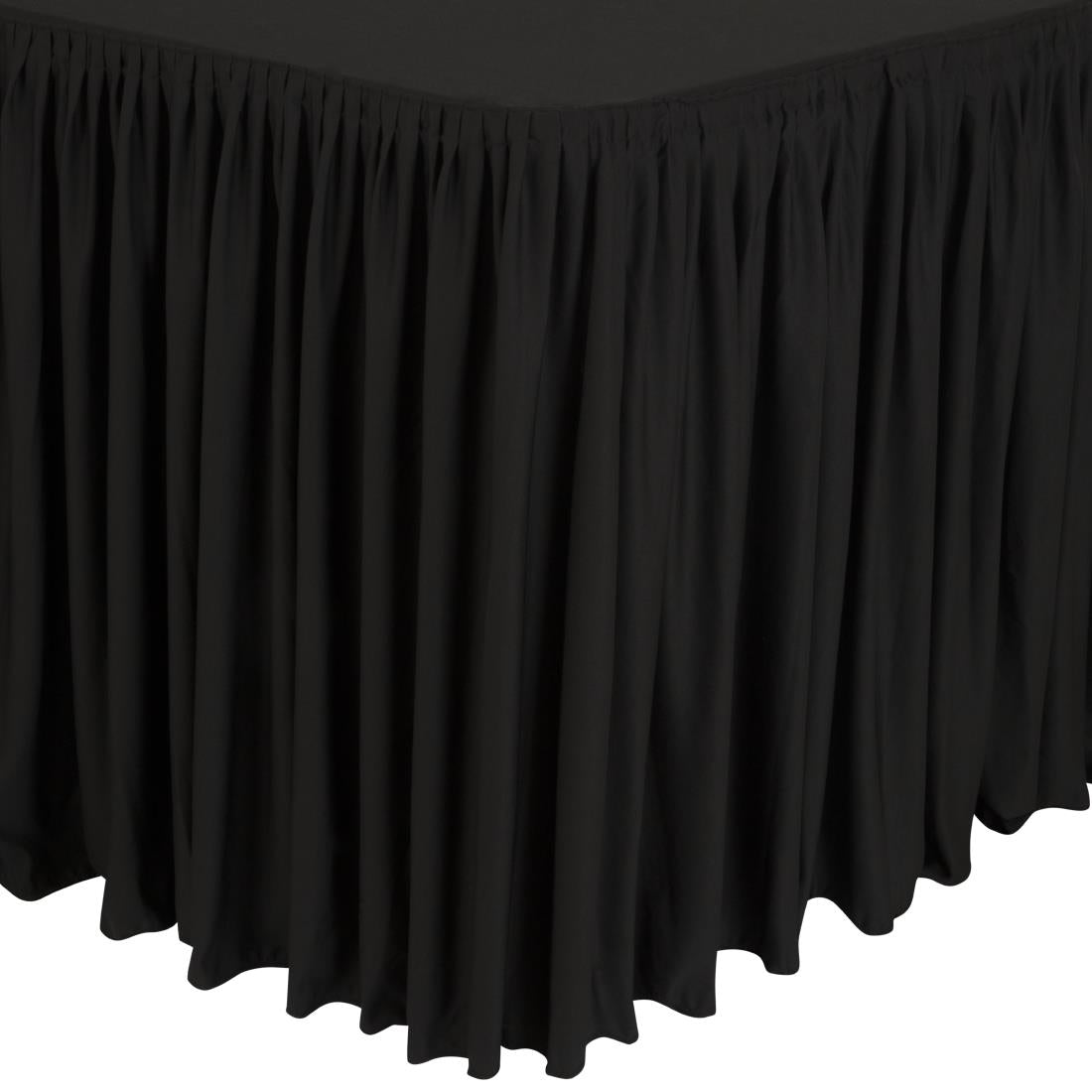 CD397 Table Top Black Cover & Skirting - Plisse Style