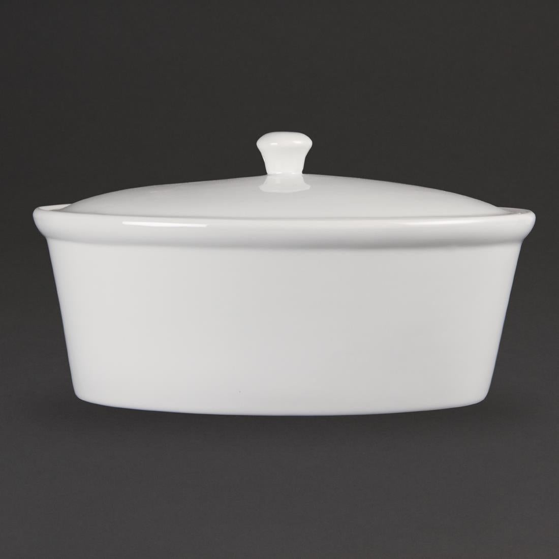 CB712 Olympia Whiteware Oval Casserole Dish 2.2Ltr