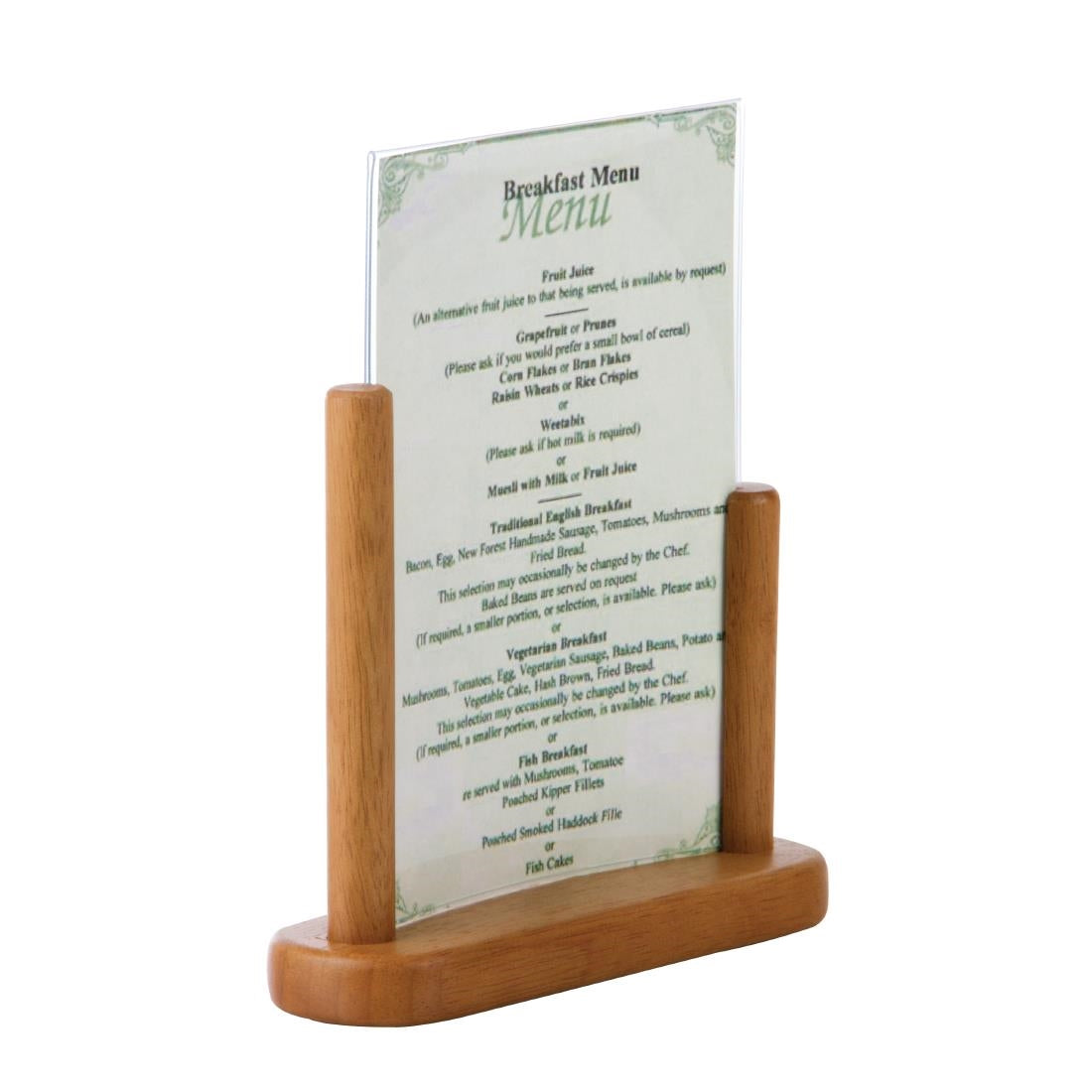 CE408 Securit Acrylic Menu Holder With Wooden Frame A5