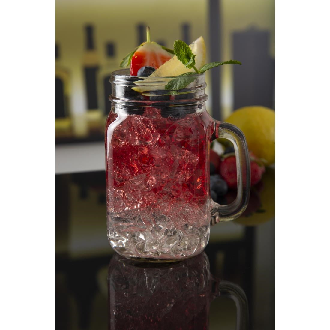 CE678 Olympia Handled Jam Jar Glasses 450ml (Pack of 12)