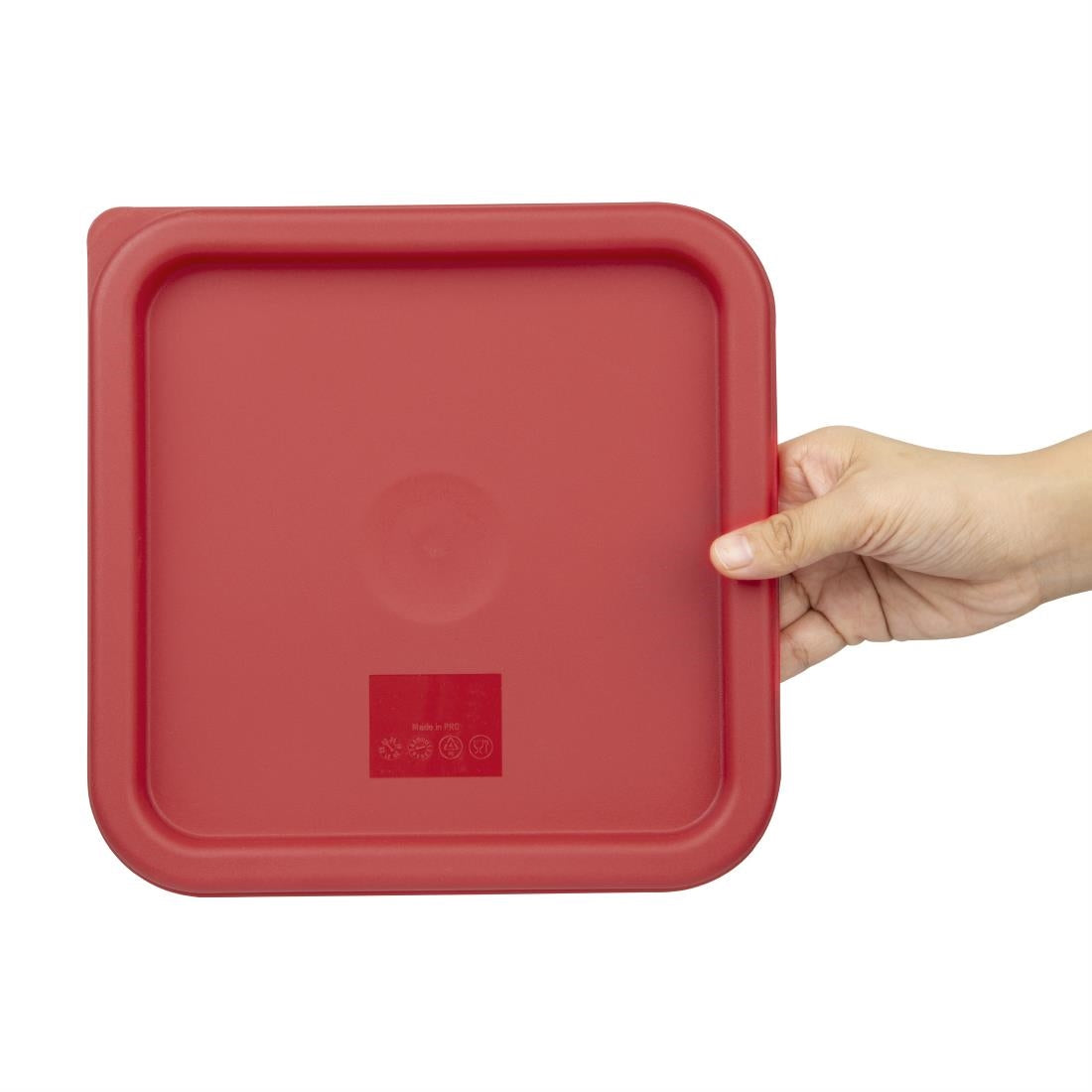 CF041 Vogue Square Food Storage Container Lid Red Medium