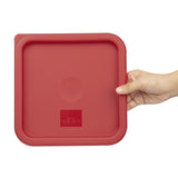 CF041 Vogue Square Food Storage Container Lid Red Medium