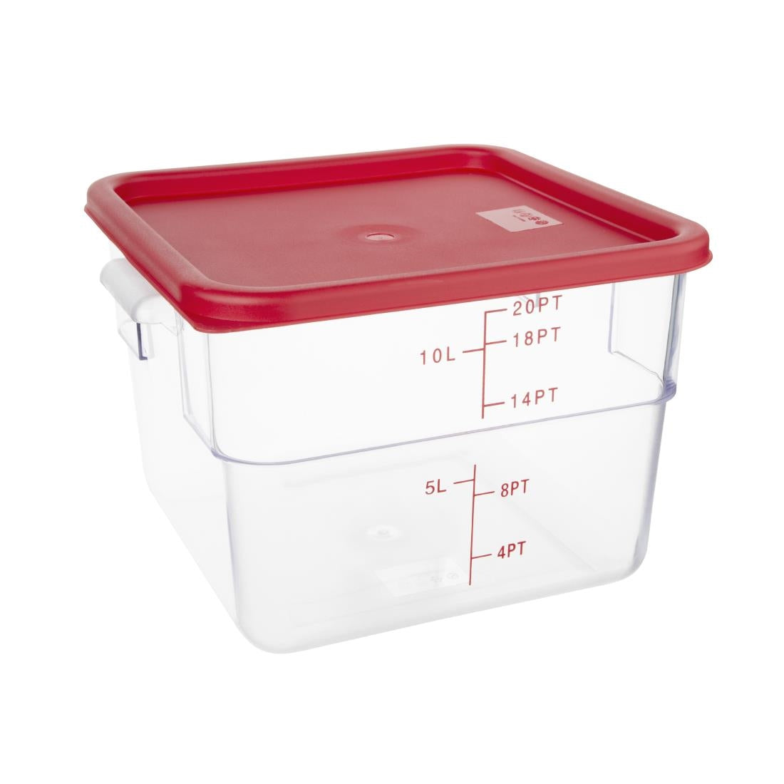 Vogue Square Food Storage Container Lid Red Large