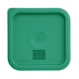 CF046 Vogue Polycarbonate Square Food Storage Container Lid Green Small