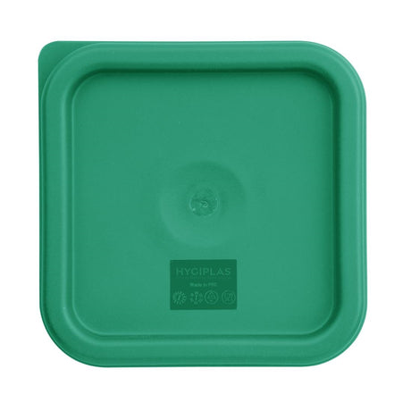 CF046 Vogue Polycarbonate Square Food Storage Container Lid Green Small
