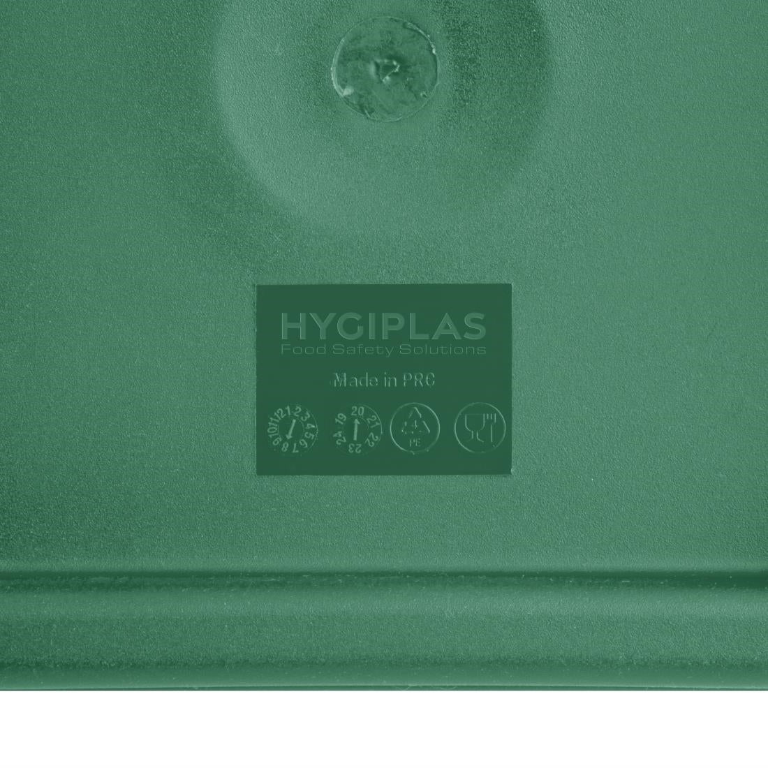 CF046 Vogue Polycarbonate Square Food Storage Container Lid Green Small
