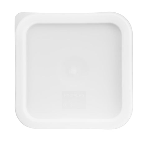 CF049 Vogue Polycarbonate Square Food Storage Container Lid White Small