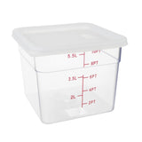 CF050 Vogue Polycarbonate Square Food Storage Container Lid White Medium