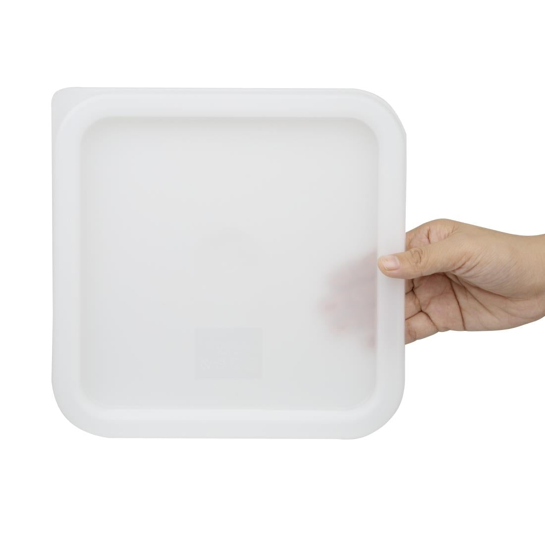 Vogue Polycarbonate Square Food Storage Container Lid White Medium