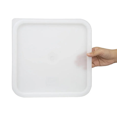 CF051 Vogue Square Food Storage Container Lid White Large - JD Catering Equipment Solutions Ltd