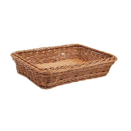 CF306 Polypropylene Brown Rattan Basket 1/2 GN - JD Catering Equipment Solutions Ltd