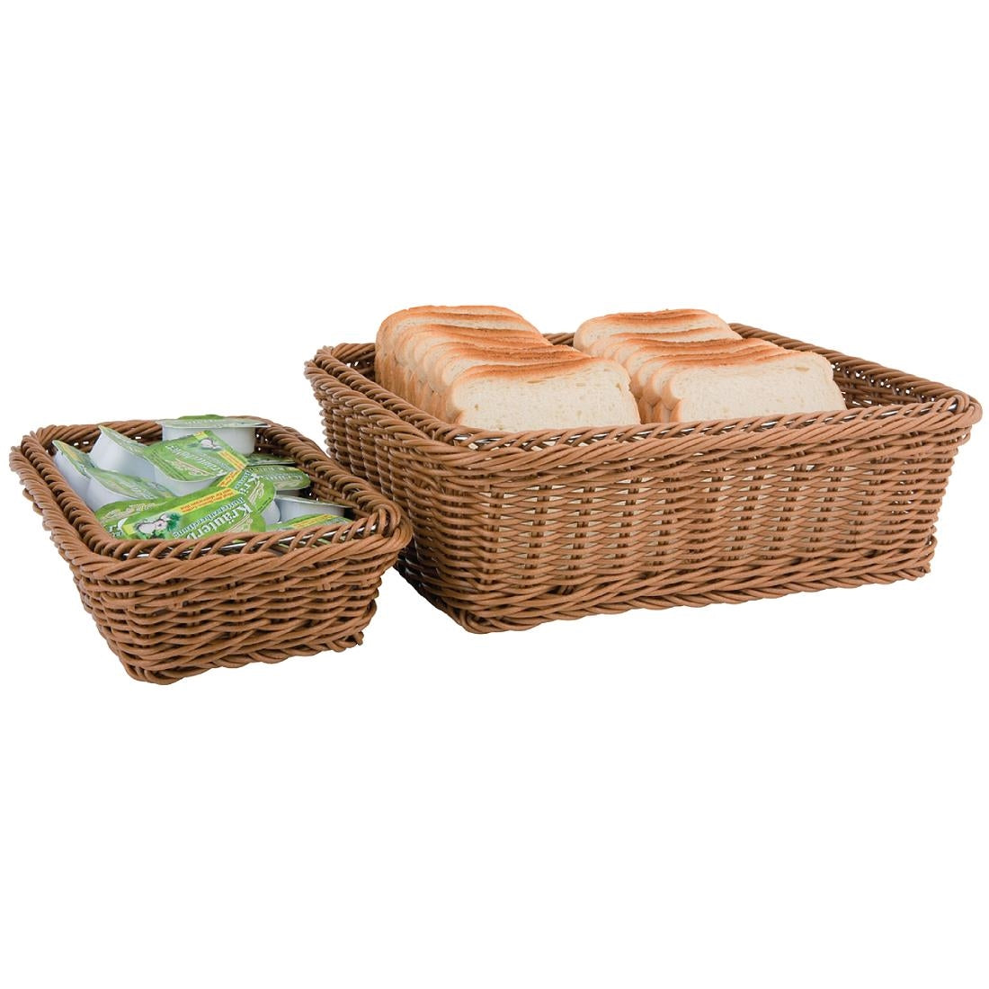 CF306 Polypropylene Brown Rattan Basket 1/2 GN
