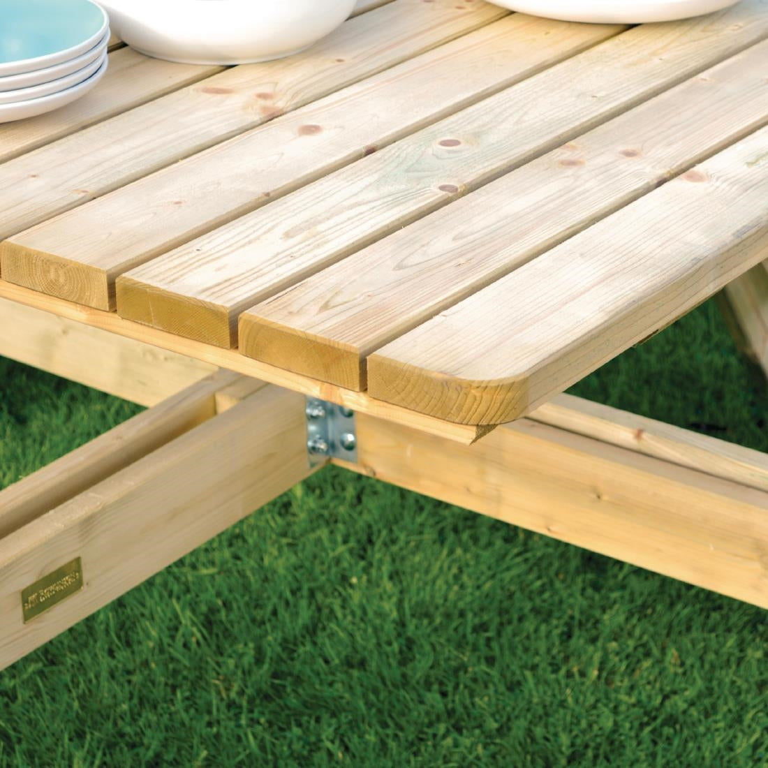 Rowlinson Square Wooden Picnic Table 6.5ft