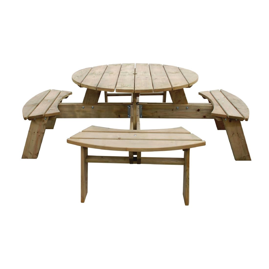 CG097 Rowlinson Round Wooden Picnic Table 6.5ft