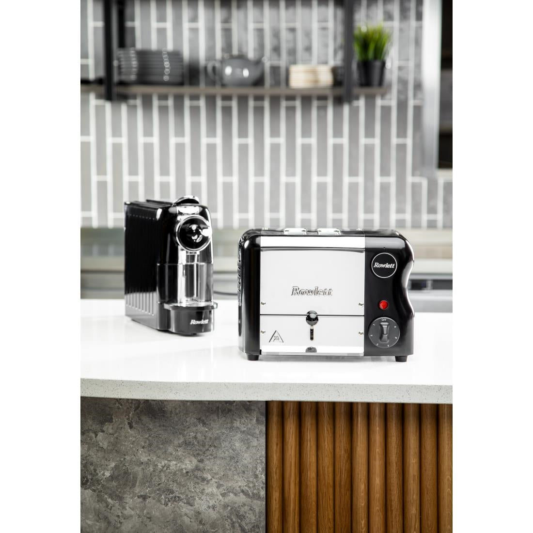 Rowlett Esprit 2 Slot Toaster Jet Black w/2 Additional Elements & Sandwich Cage